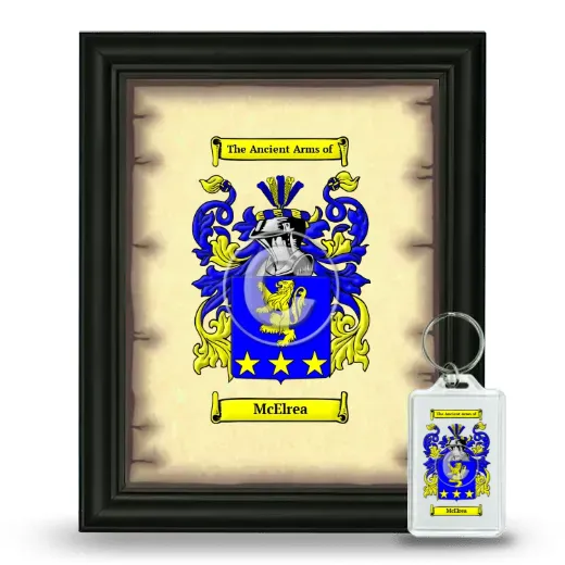 McElrea Framed Coat of Arms and Keychain - Black