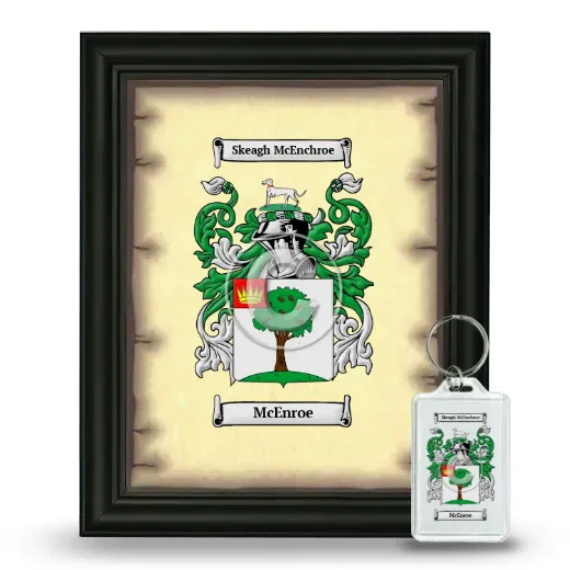 McEnroe Framed Coat of Arms and Keychain - Black