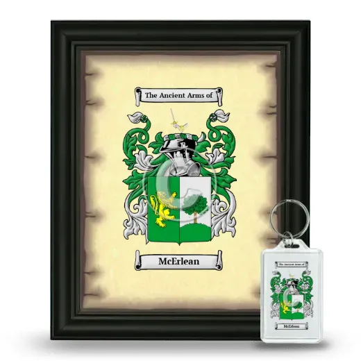 McErlean Framed Coat of Arms and Keychain - Black