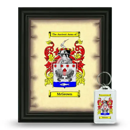 McGeown Framed Coat of Arms and Keychain - Black