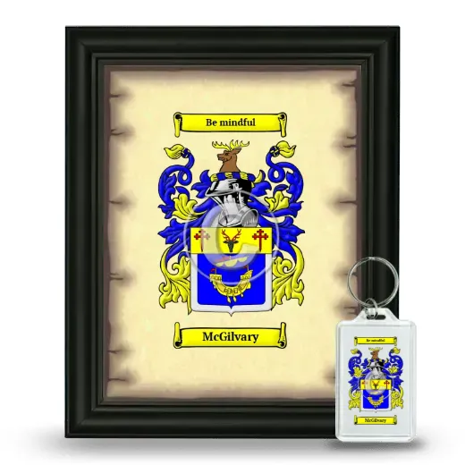McGilvary Framed Coat of Arms and Keychain - Black