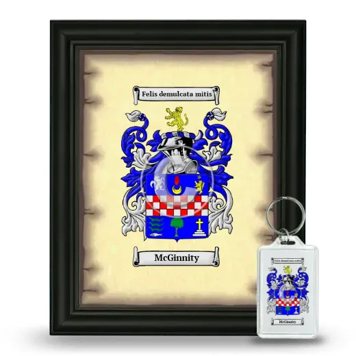 McGinnity Framed Coat of Arms and Keychain - Black