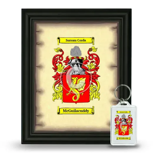McGuilacuddy Framed Coat of Arms and Keychain - Black