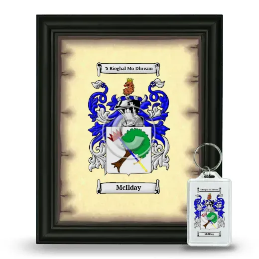 McIlday Framed Coat of Arms and Keychain - Black