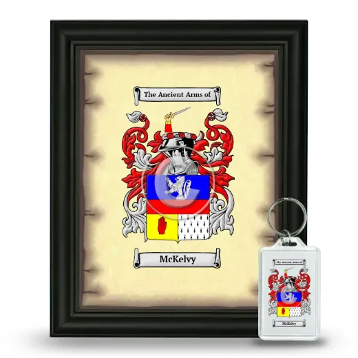 McKelvy Framed Coat of Arms and Keychain - Black
