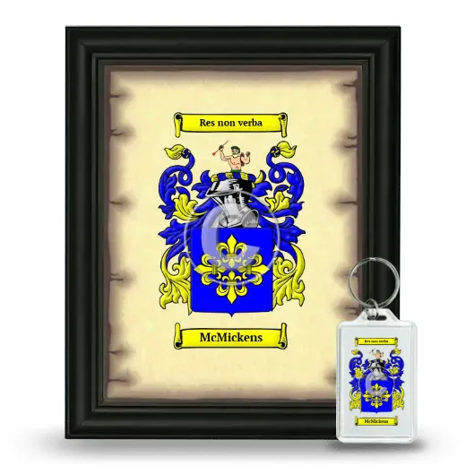 McMickens Framed Coat of Arms and Keychain - Black