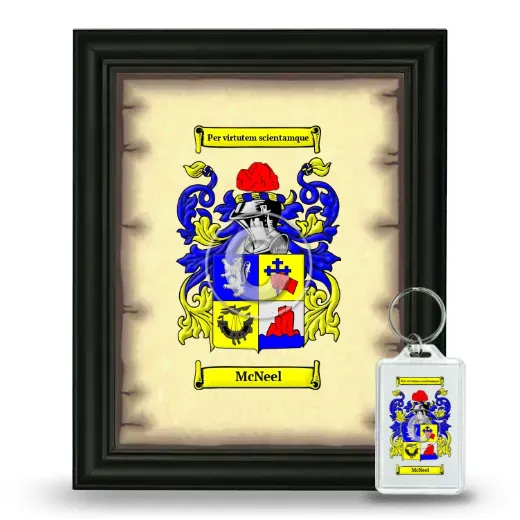 McNeel Framed Coat of Arms and Keychain - Black