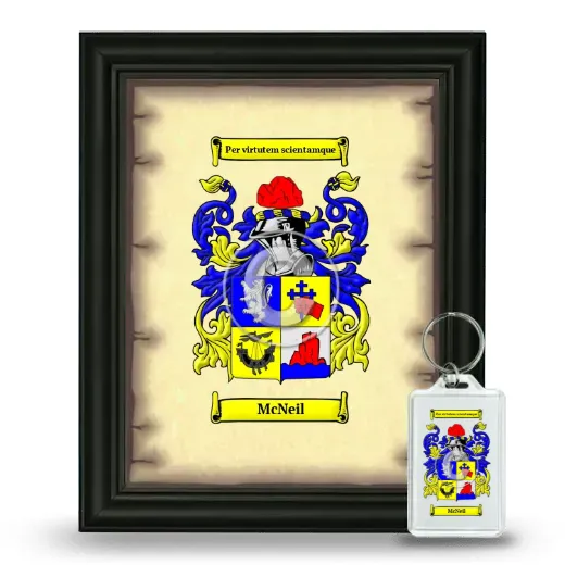 McNeil Framed Coat of Arms and Keychain - Black