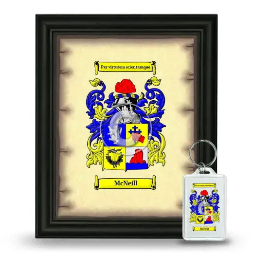 McNeill Framed Coat of Arms and Keychain - Black