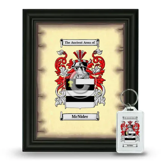 McNider Framed Coat of Arms and Keychain - Black