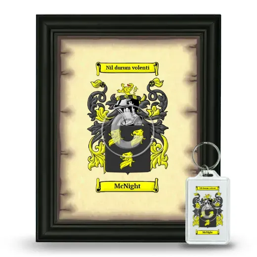 McNight Framed Coat of Arms and Keychain - Black