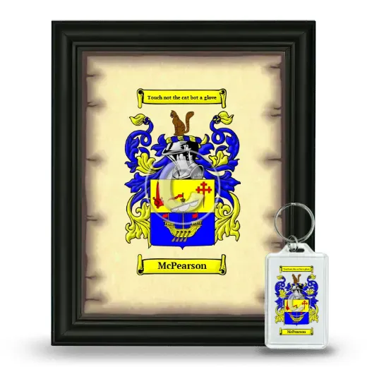 McPearson Framed Coat of Arms and Keychain - Black
