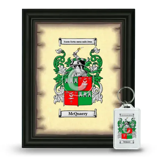 McQuarry Framed Coat of Arms and Keychain - Black