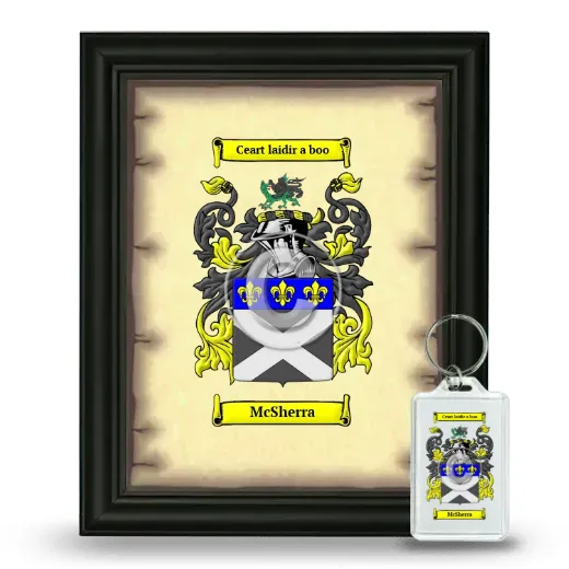 McSherra Framed Coat of Arms and Keychain - Black