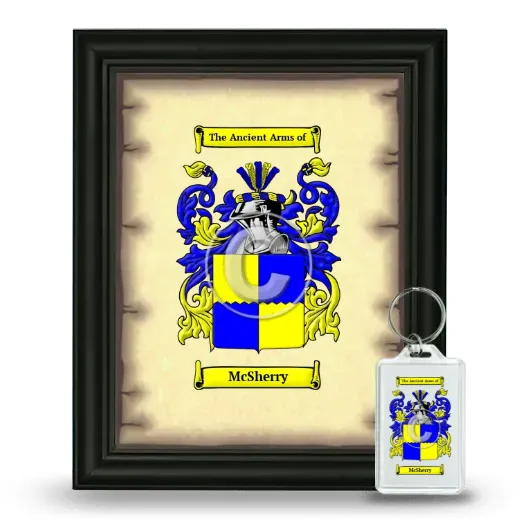 McSherry Framed Coat of Arms and Keychain - Black