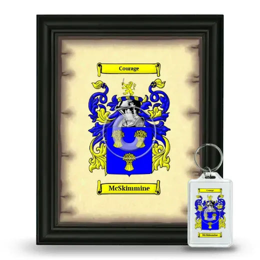 McSkimmine Framed Coat of Arms and Keychain - Black