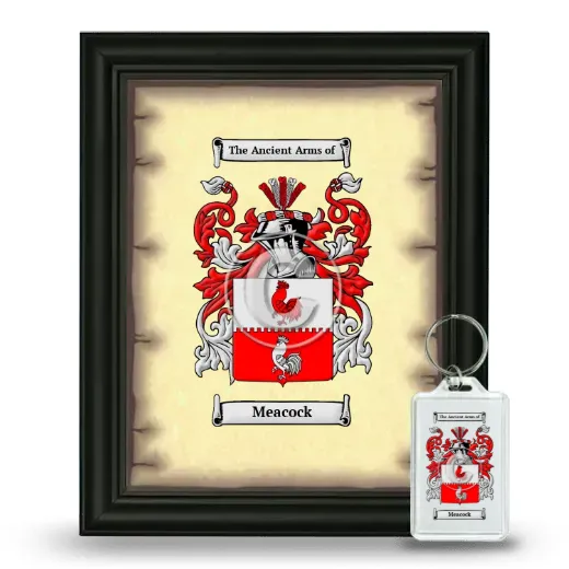Meacock Framed Coat of Arms and Keychain - Black