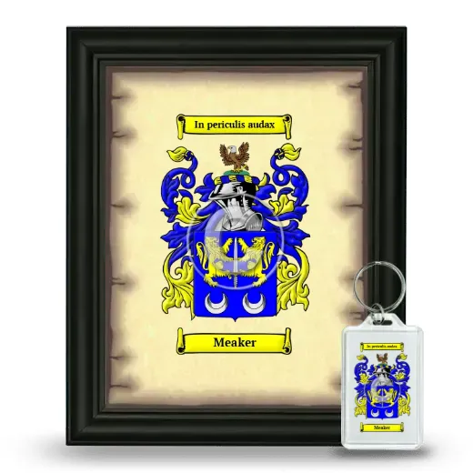 Meaker Framed Coat of Arms and Keychain - Black