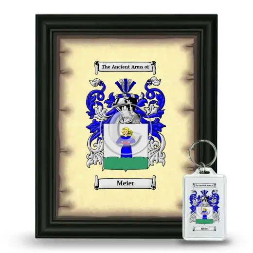 Meier Framed Coat of Arms and Keychain - Black