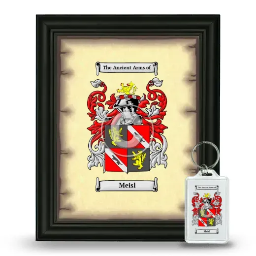 Meisl Framed Coat of Arms and Keychain - Black