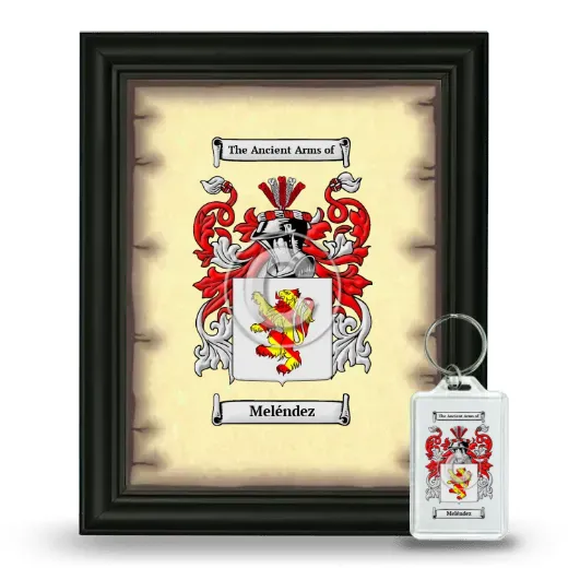 Meléndez Framed Coat of Arms and Keychain - Black