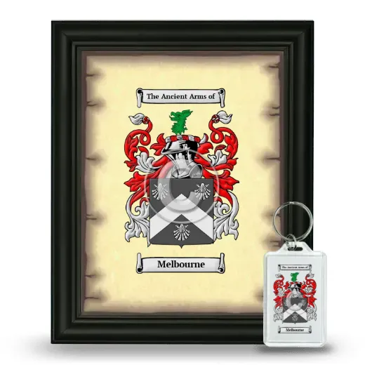 Melbourne Framed Coat of Arms and Keychain - Black