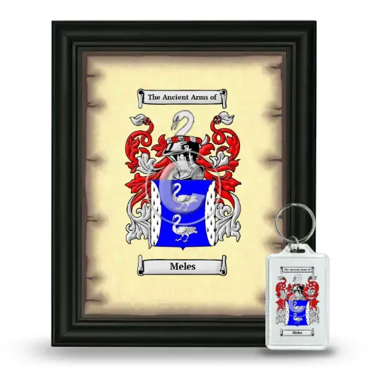 Meles Framed Coat of Arms and Keychain - Black
