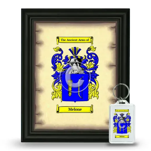 Melone Framed Coat of Arms and Keychain - Black