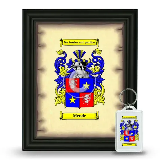 Mende Framed Coat of Arms and Keychain - Black
