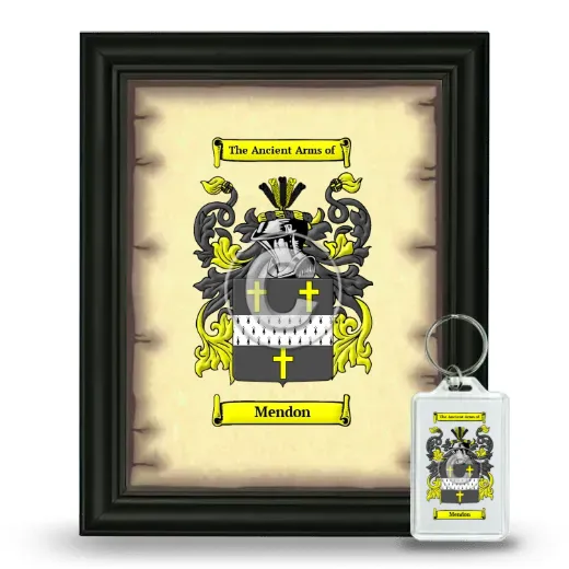 Mendon Framed Coat of Arms and Keychain - Black