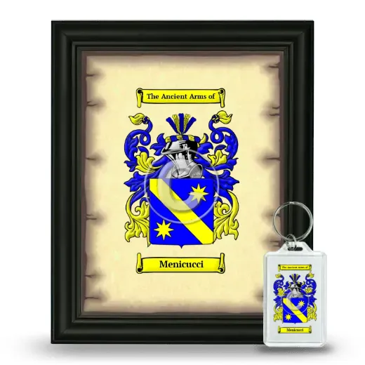 Menicucci Framed Coat of Arms and Keychain - Black