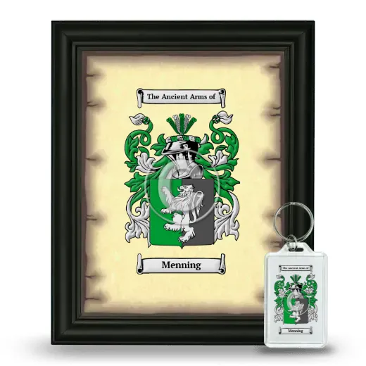 Menning Framed Coat of Arms and Keychain - Black