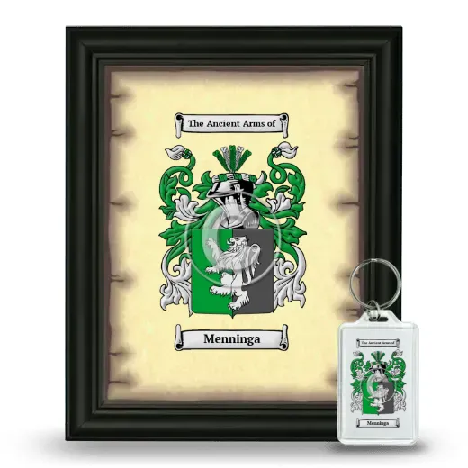 Menninga Framed Coat of Arms and Keychain - Black
