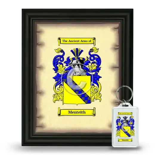 Menteith Framed Coat of Arms and Keychain - Black