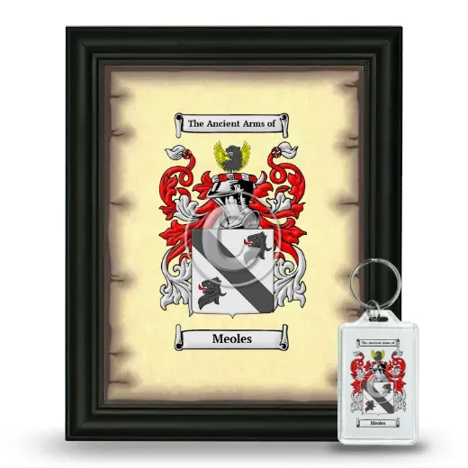 Meoles Framed Coat of Arms and Keychain - Black