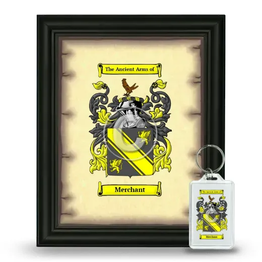 Merchant Framed Coat of Arms and Keychain - Black