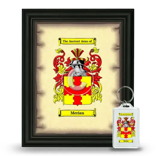Merian Framed Coat of Arms and Keychain - Black