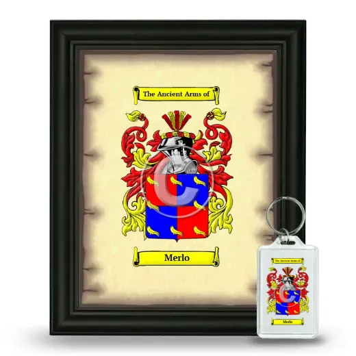 Merlo Framed Coat of Arms and Keychain - Black