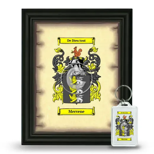 Mervene Framed Coat of Arms and Keychain - Black