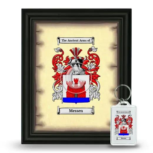 Messen Framed Coat of Arms and Keychain - Black