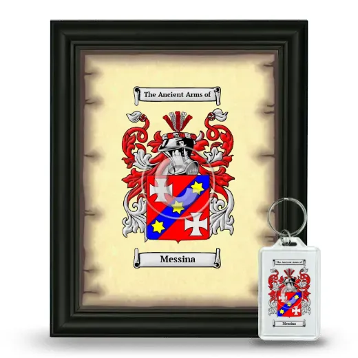 Messina Framed Coat of Arms and Keychain - Black