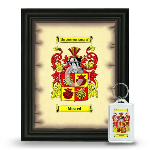 Mested Framed Coat of Arms and Keychain - Black