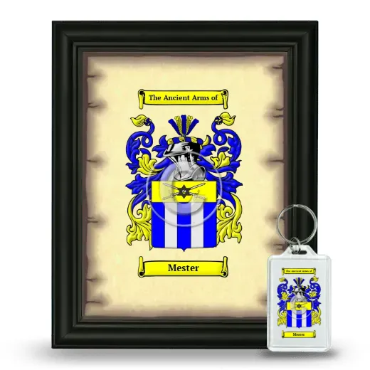 Mester Framed Coat of Arms and Keychain - Black