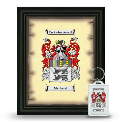 Metherel Framed Coat of Arms and Keychain - Black