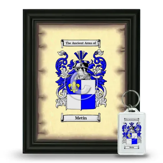 Metin Framed Coat of Arms and Keychain - Black