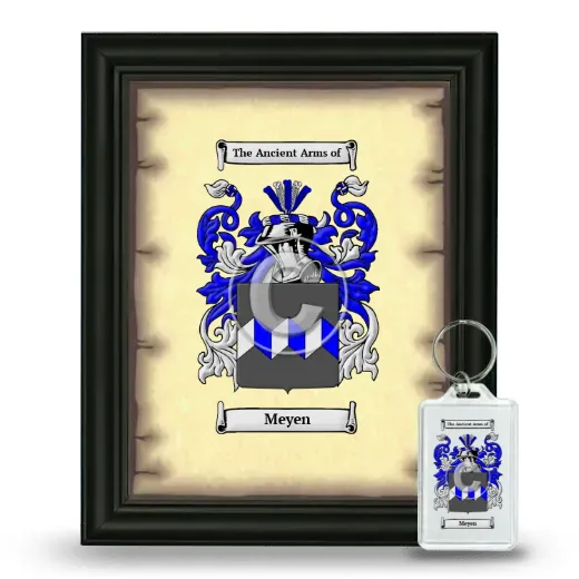 Meyen Framed Coat of Arms and Keychain - Black
