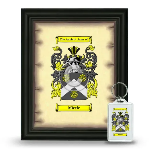 Micele Framed Coat of Arms and Keychain - Black