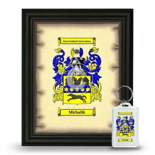 Michalik Framed Coat of Arms and Keychain - Black