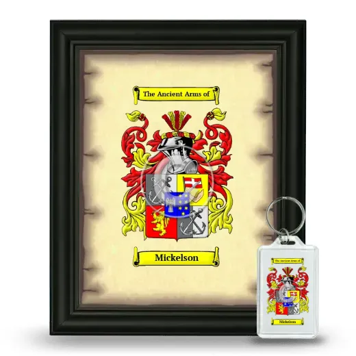 Mickelson Framed Coat of Arms and Keychain - Black