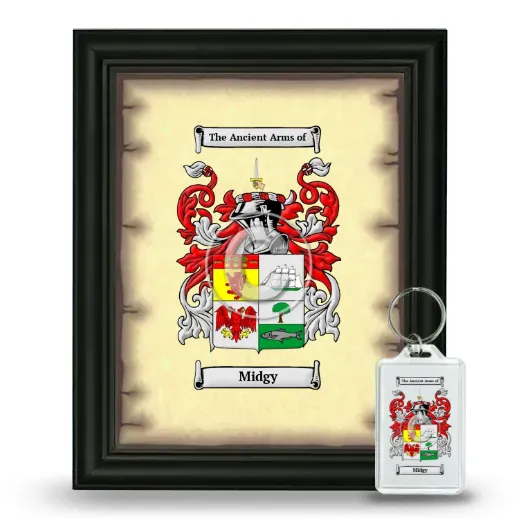 Midgy Framed Coat of Arms and Keychain - Black